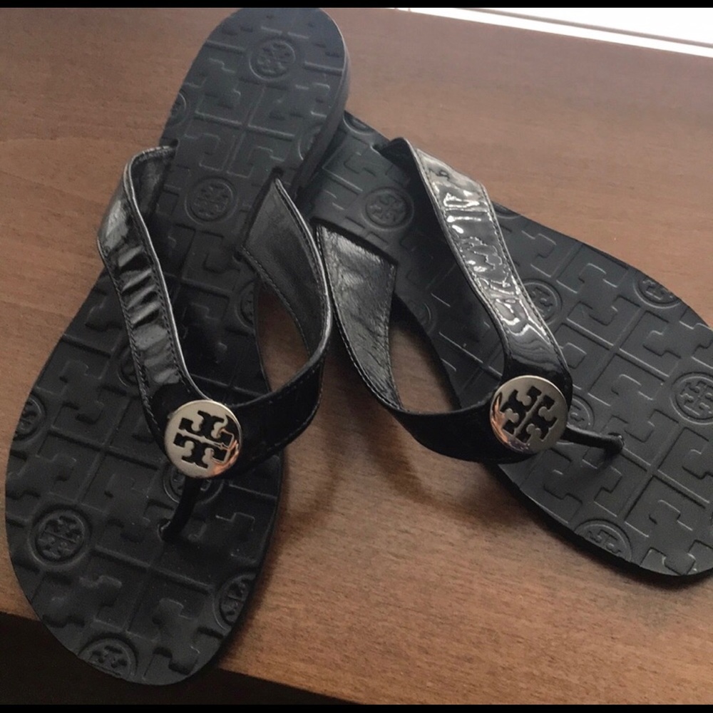 Black Tory Burch Flip Flops